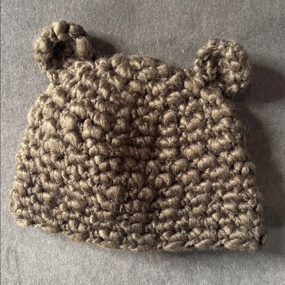 Daisy Baby Unisex Baby Brown Bear Hat Beanie with Ears Size 6-12 months NEW
